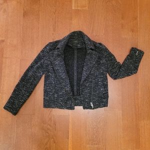 J Crew Black Tweed Moto Jacket